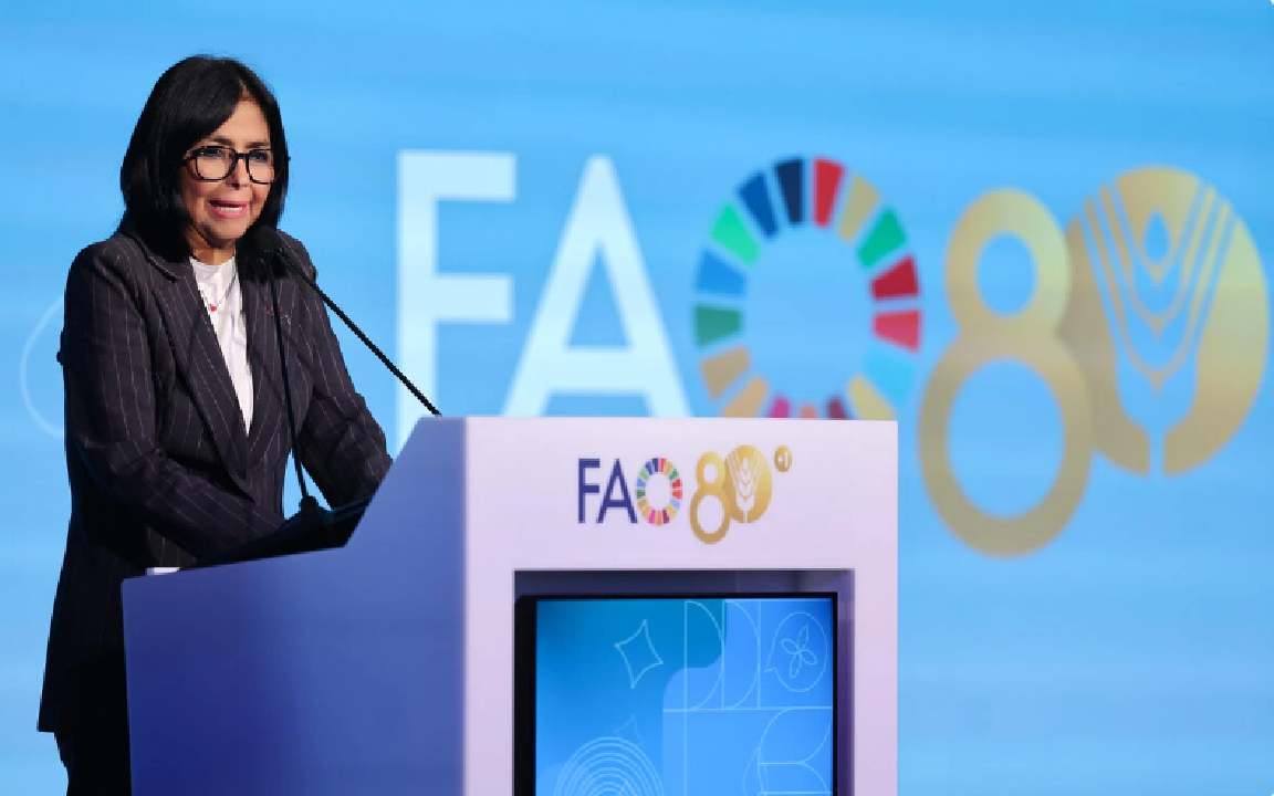 Presidenta Delcy Rodríguez ofreció un discurso histórico en el Foro Mundial de la FAO en Roma.